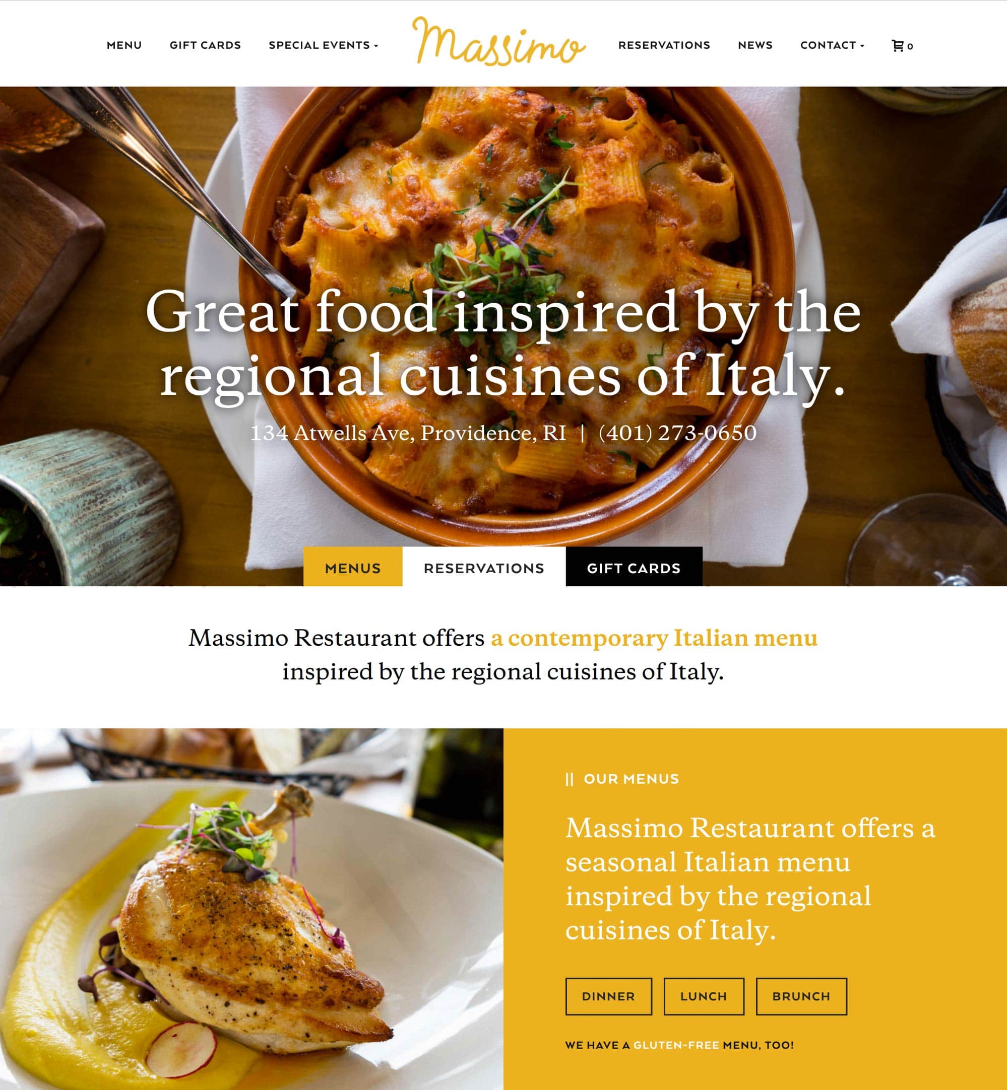 RI Italian restaurant website design and development