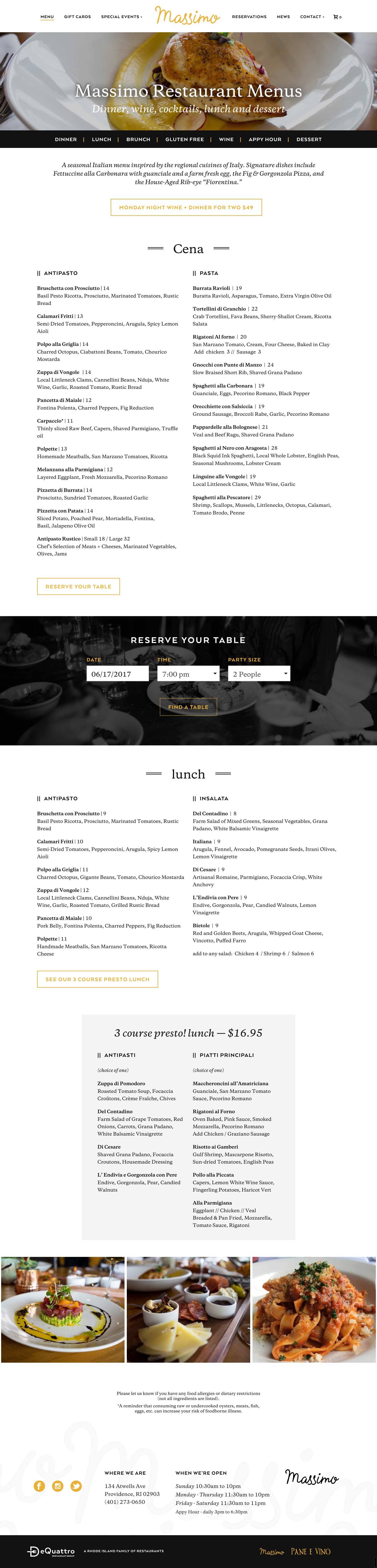 RI restaurant website design and development