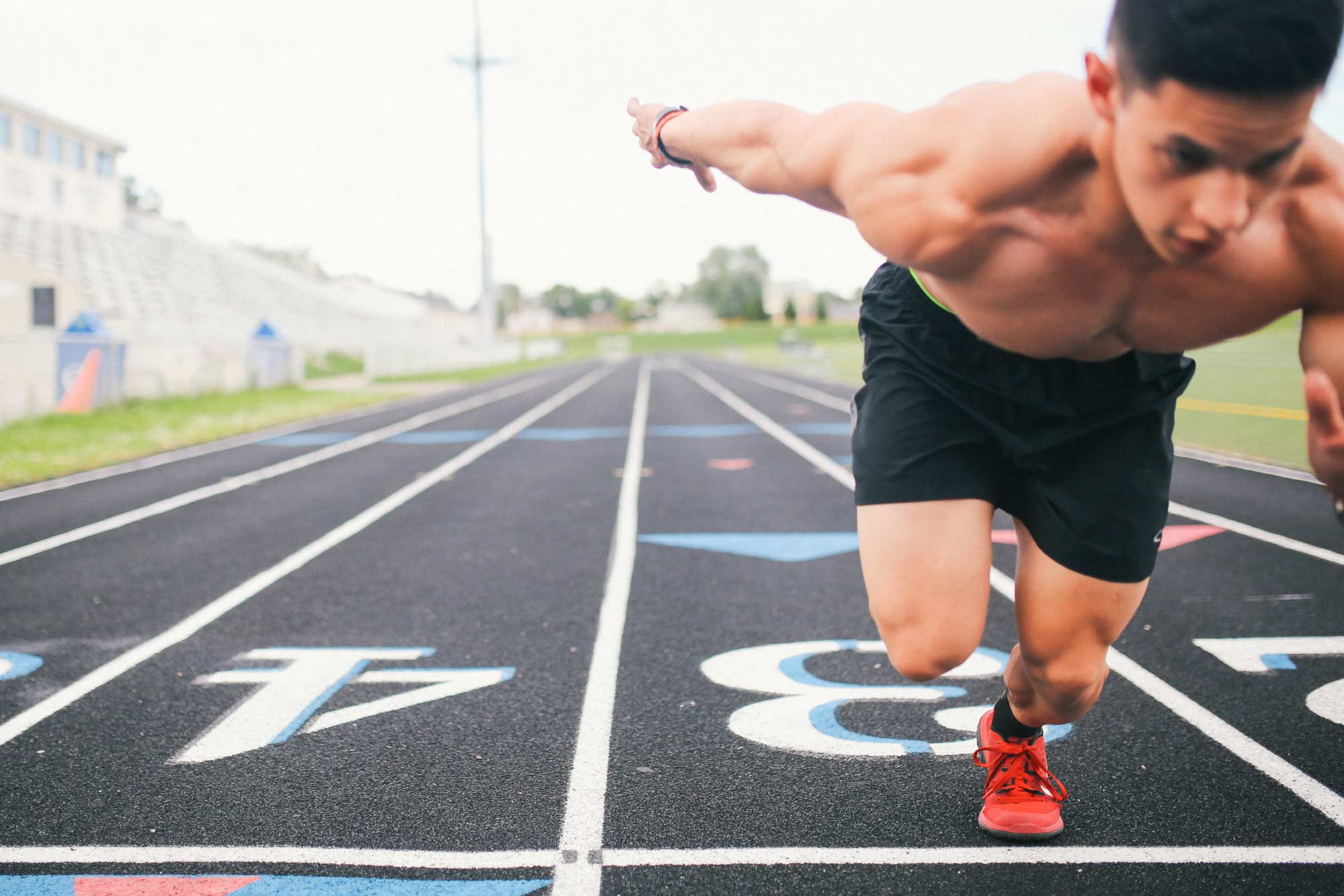 Man getting ready to run